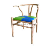 Wood Grain Steel Furniture Wishbone Y Restaurant Chair (JY-R19)