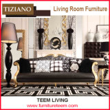 2s007 Tiziano Livingroom Furniture 3-Seater Classical Leather Sofa