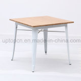 Square Metal Frame Furniture Table for Cafeteria Restaurant with Woodentable Top (SP-CT675A)