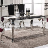 6 Seater Stone Table Metal Frame Dining Table