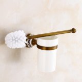 FLG Bathroom Brass Toilet Brush Holder Wall Mounted Antique