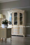 French Classical Style Glass Door Wood Display Cabinet (2106)