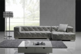 Grey Italian Leather Sofa Classical Living Room Sofa (HC2036)