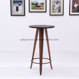 Modern High Wooden Top Bar Table with Metal Feet (SP-BT713)