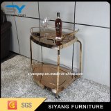 Stainless Steel Furniture Two Layer Gold Kithchen Trolley for Sale
