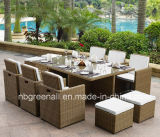 Outdoor/Indoor Rattan Cube Dining Table Garden Line Patio Furniture