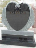 Shanxi Black Granite American Angel Carved Monument with Heart