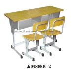 New Style Classroom Furniture Wooden Double Desk and Chair