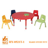 Plastic Chair and Wooden Table for Kids Colorful Furniture