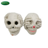 Scary White Ceramic Skulls Craft with Terrible Light