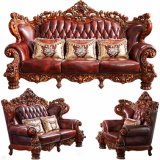 Luxury Leather Sofa with Wood Sofa Frame (529)