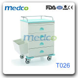 Hot Sale! Hospital Metal Treatment Patient Medicine Trolley with ABS Top Surface