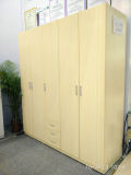 Wooden Color DIY Metal Furniture Wholesale 5 Doors and 3 Drawers Designs Storage Cube Steel Cabinet Wardrobe