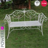 Iron Scrolled Garden Bench Shabby Antique White Color