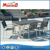 Tempered Glass Dining Table 6 Chairs Set