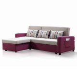 Fabric Sectional Pull out Sofabed with MDF Box