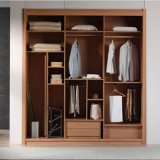 Partical Board Wooden Wardrobe with Hook Rails