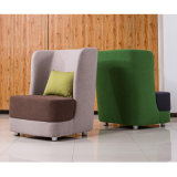 High Density Foam Fabric Type Tub Chair in Single Seater with Metal Base