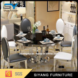 Black Tempered Glass Stainless Steel Dining Table