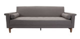 Living Room Wooden Legs Fabric Sofa Bed, Gray (HC082)