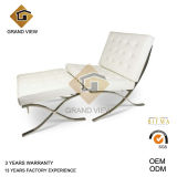 White Leather Barcelona Office Waiting Chair (GV-BC01)