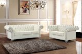 Modern Chesterfield White Leather Sofa Ms-25
