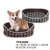 New Fashion Classical Grid Pet Bed with Bolster Provides Added Comfort