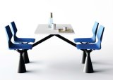 Modern Style Plastic Canteen 4 Seater Restaurant Table and Chairs