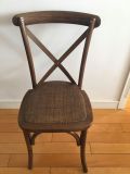 Oak Wood Dark Stain Cross Back Chairs for Rentals