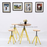 Round Wooden Top Restaurant Table and Chair with Metal Leg (SP-CT777)