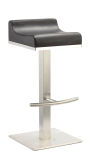 Square Base Low Back Stainless Steel Bar Stool