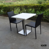 Kingkonree White Glossy Artificial Marble Solid Surface Dining Table (180226)