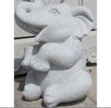 Hand-Carved Natural Stone Granite Elephant Statues