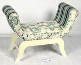 Vintage Designer Fabric/Wooden U Shape Bench Seat