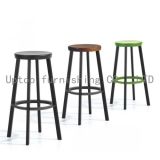 Round High Cafe Used Wood and Plastic Bar Stool (SP-EC619)