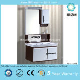 PVC Materical White Lacquer Finish Bathroom Cabinet (BLS-16018)