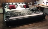 Black Color Strong Frame King Size Leather Bed