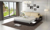 Modern Storage Bed Set Soft Queen Bed with LED