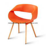 Color Plastic Chair with Beech Wood Leg