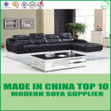 Elegant Office/Home Furniture Black Real Leather Corner Sofa