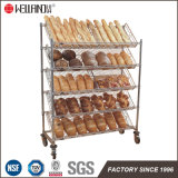 Slanted 5 Tiers Chrome Metal Bread Display Rack Shelving Manufacturer