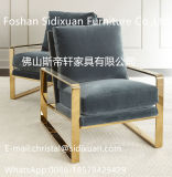 Modern Elegant Fabric Gold Stainless Steel Frame Living Room Dining Chair (CY100)