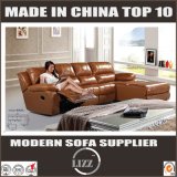 Cowhide Leather L Shape Recliner Sofa for Cinema