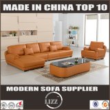Modern Style Home Leather Sofa with Feather Backrest
