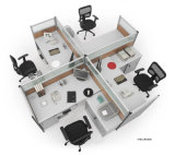 L Shape Workstation Modern 4 Person Office Table