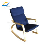 Simple Style Wooden Rocking Chair with PU Fabric