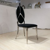 Luxury Mat Black Fabric Special Shape Back Dining Chair