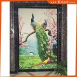 Furniture Decoration Peacock Paintings Art with Frame Canvas Oil Painting