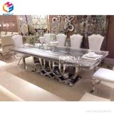 Home Furniture Morden Dining Sets Stainless Steel Glass Dining Table