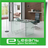 Clear Bent Glass Office Desk